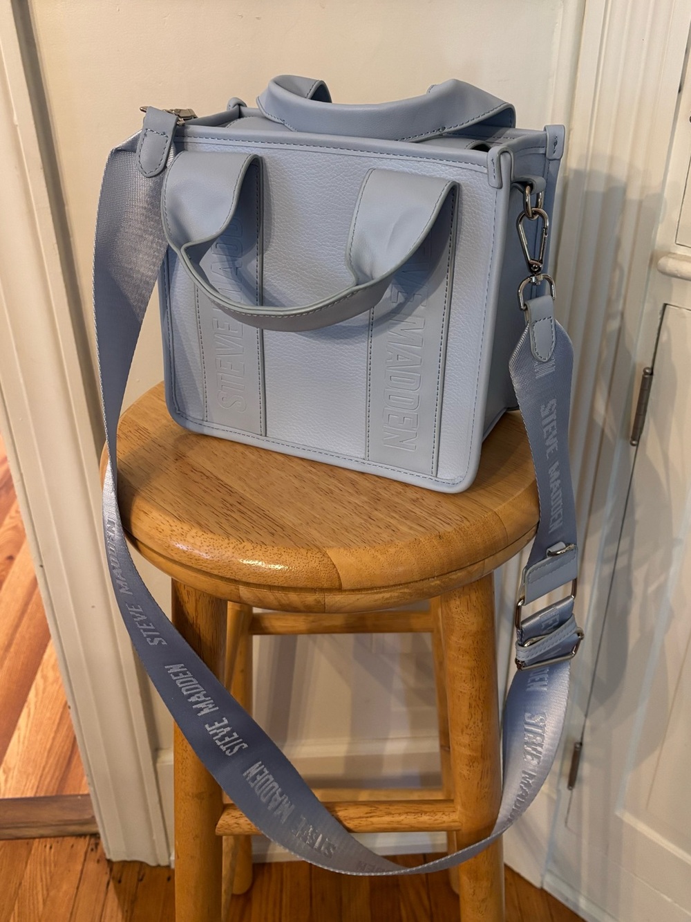 Steve Madden Powder Blue Boxy Crossbody Satchel